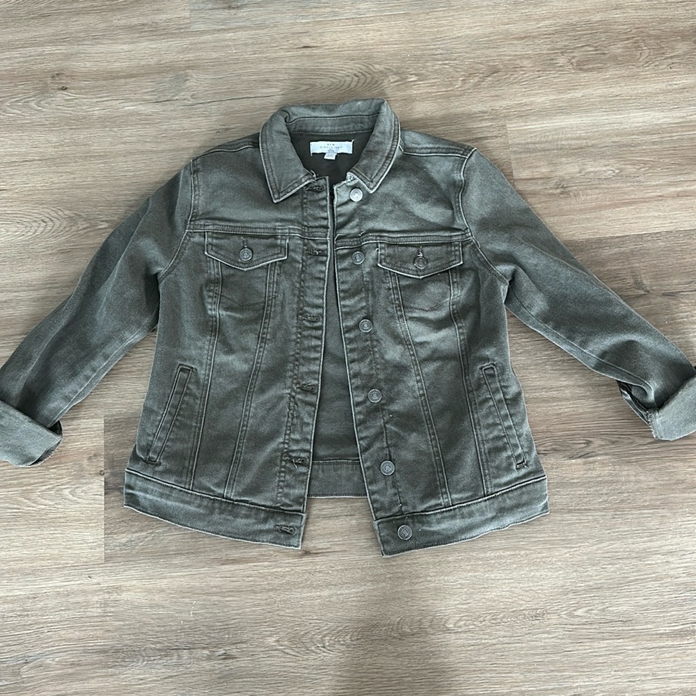 New Directions Olive Green Denim Jacket